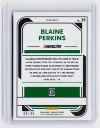 2026 Panini Donruss Racing Optic Green Prizm Blaine Perkins #39 /99 - back