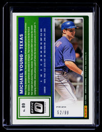 2025 Panini Donruss Optic Michael Young Red Holo #89 /99 - back