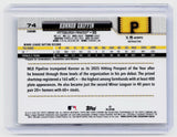 2026 Topps Chrome Baseball Konnor Griffin RC Refractor #74 Pittsburgh Pirates - back