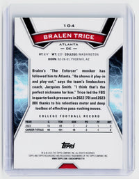 2025 Topps Resurgence Bralen Trice RC #104 Atlanta Falcons - back