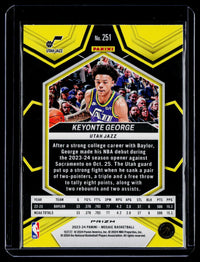 2023-24 Panini Mosaic NBA Debut Keyonte George RC #251 - back
