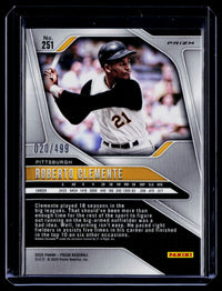 2025 Panini Prizm Baseball Roberto Clemente #251 Pulsar Prizms /499 - back
