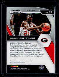 2021 Panini Prizm Draft Picks Dominique Wilkins #93 Red, White and Blue Prizms - back