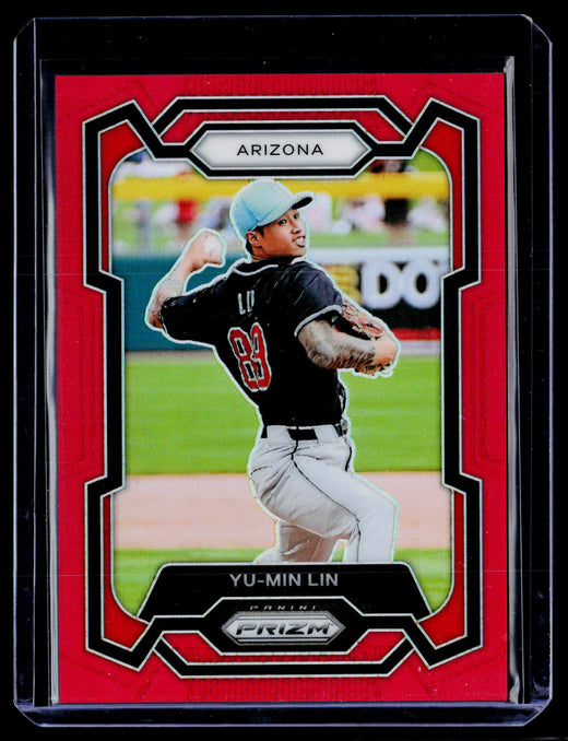 2024 Panini Prizm Baseball Yu-Min Lin Red Prizm #228 022/299 - front