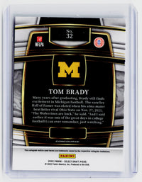 2022 Panini Select Draft Picks Tom Brady Michigan Concourse #32 - back