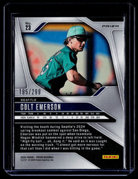 2025 Panini Prizm Baseball Colt Emerson #23 Red Prizm /299 - back
