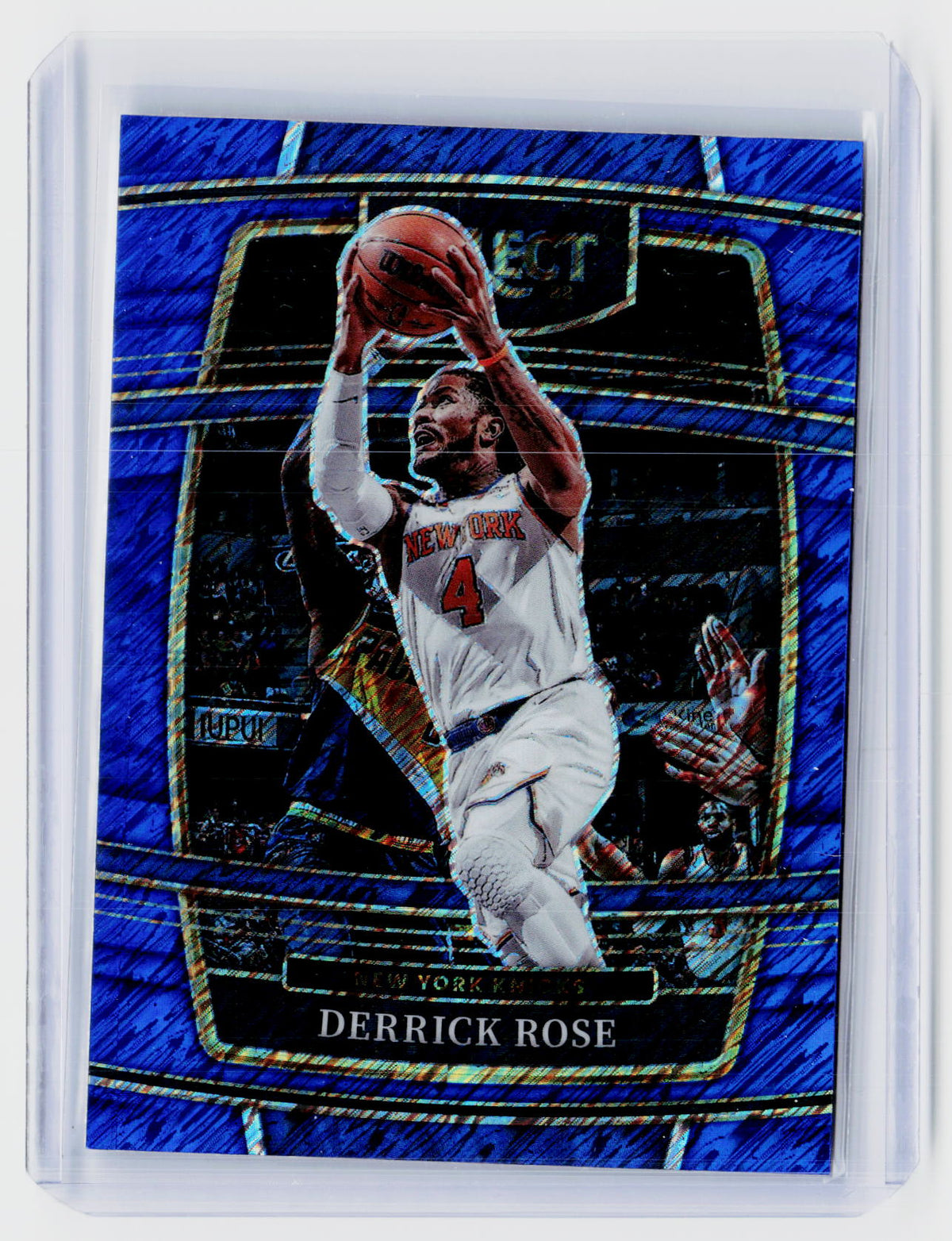 2021-22 Panini Select Derrick Rose Blue Prizm #53 New York Knicks - front