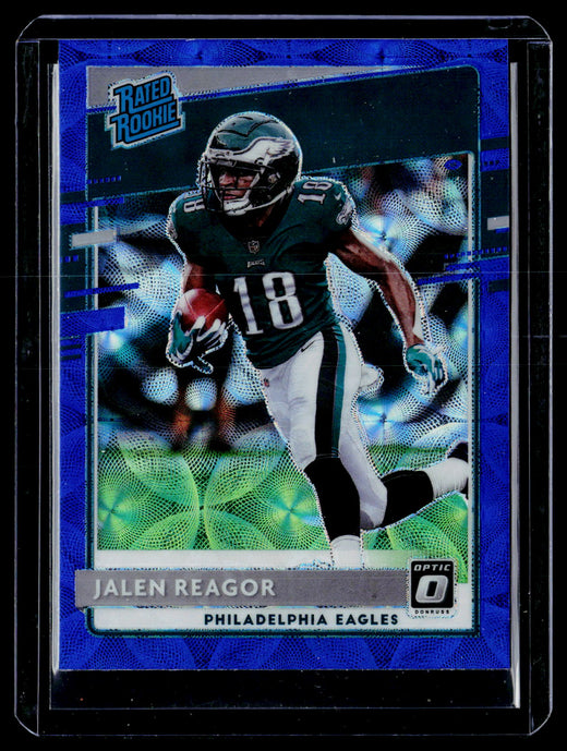 2020 Panini Donruss Optic Rated Rookie Jalen Reagor #165 Blue Velocity - front