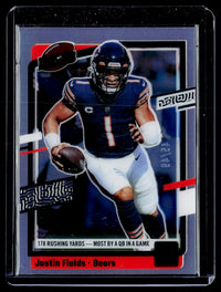 2023 Panini Clearly Donruss Clearly Highlights Green Justin Fields #1 /49 - front