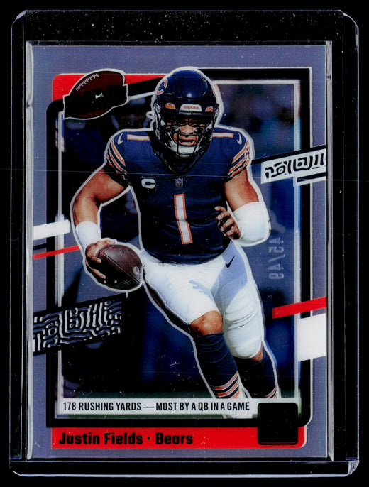 2023 Panini Clearly Donruss Clearly Highlights Green Justin Fields #1 /49 - front