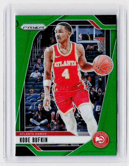 2024-25 Panini Prizm Green Prizm #166 Kobe Bufkin Atlanta Hawks - front
