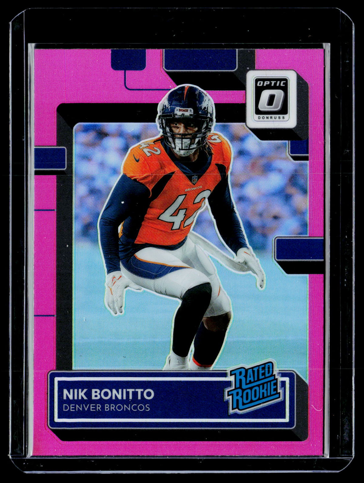 2022 Panini Donruss Optic Rated Rookie Pink Holo Nik Bonitto #270 - front