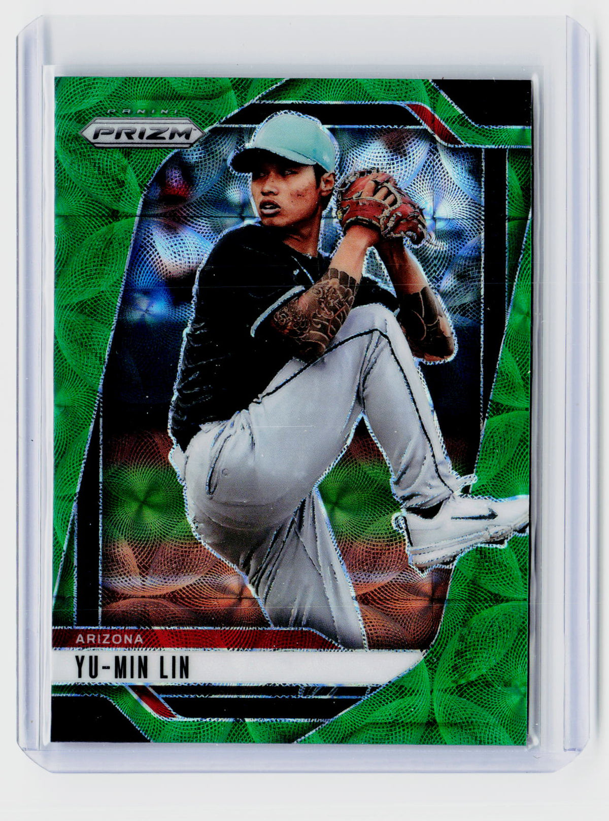 2025 Panini Prizm Baseball Yu-Min Lin Green Scope Prizms #178 18/75 - front