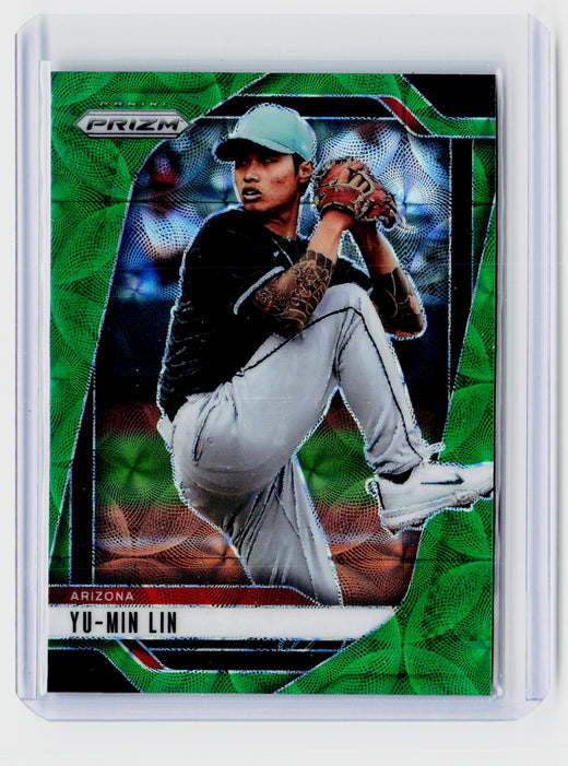 2025 Panini Prizm Baseball Yu-Min Lin Green Scope Prizms #178 18/75 - front