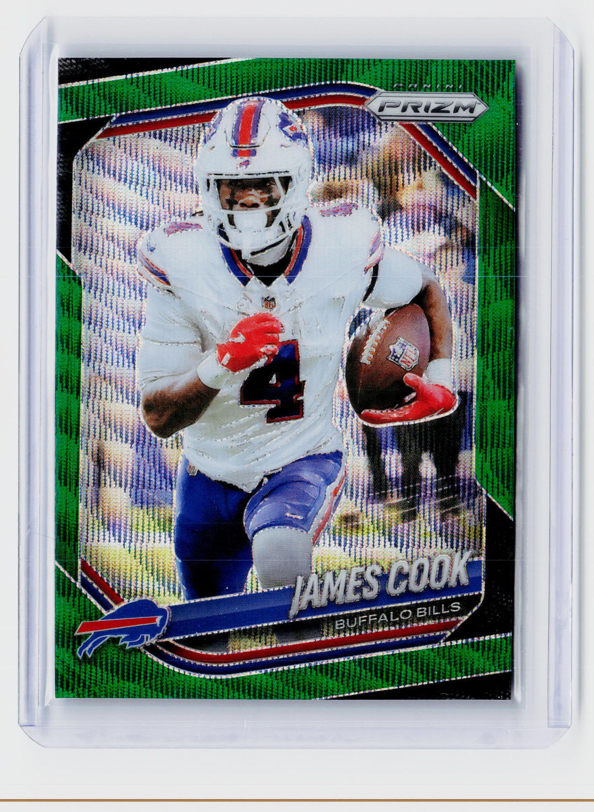 2025 Panini Prizm Football James Cook Green Prizm #27 Buffalo Bills - front