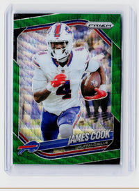 2025 Panini Prizm Football James Cook Green Prizm #27 Buffalo Bills - front