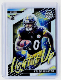 2025 Panini Mosaic Football Light It Up Caleb Johnson RC #6 Pittsburgh Steelers - front