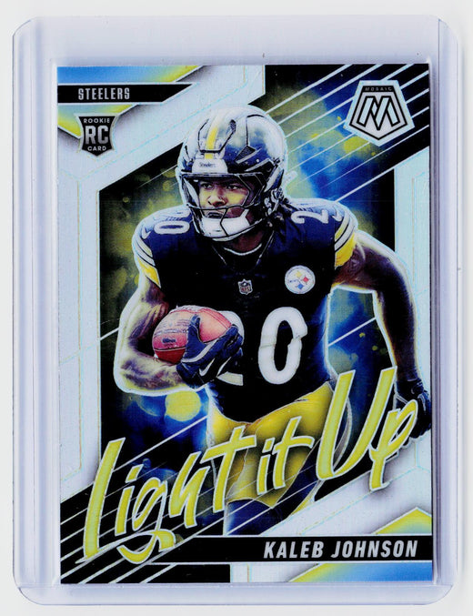 2025 Panini Mosaic Football Light It Up Caleb Johnson RC #6 Pittsburgh Steelers - front