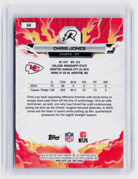2026 Topps Ripped Football Chris Jones #50 Kansas City Chiefs - back