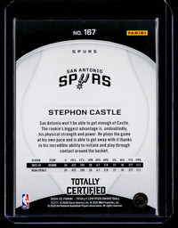 2024-25 Panini Totally Certified Stephon Castle Rookie Card #167 San Antonio Spurs - back