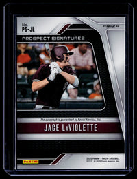 2025 Panini Prizm Baseball Prospect Signatures Jace Laviolette Auto #PS-JL - back