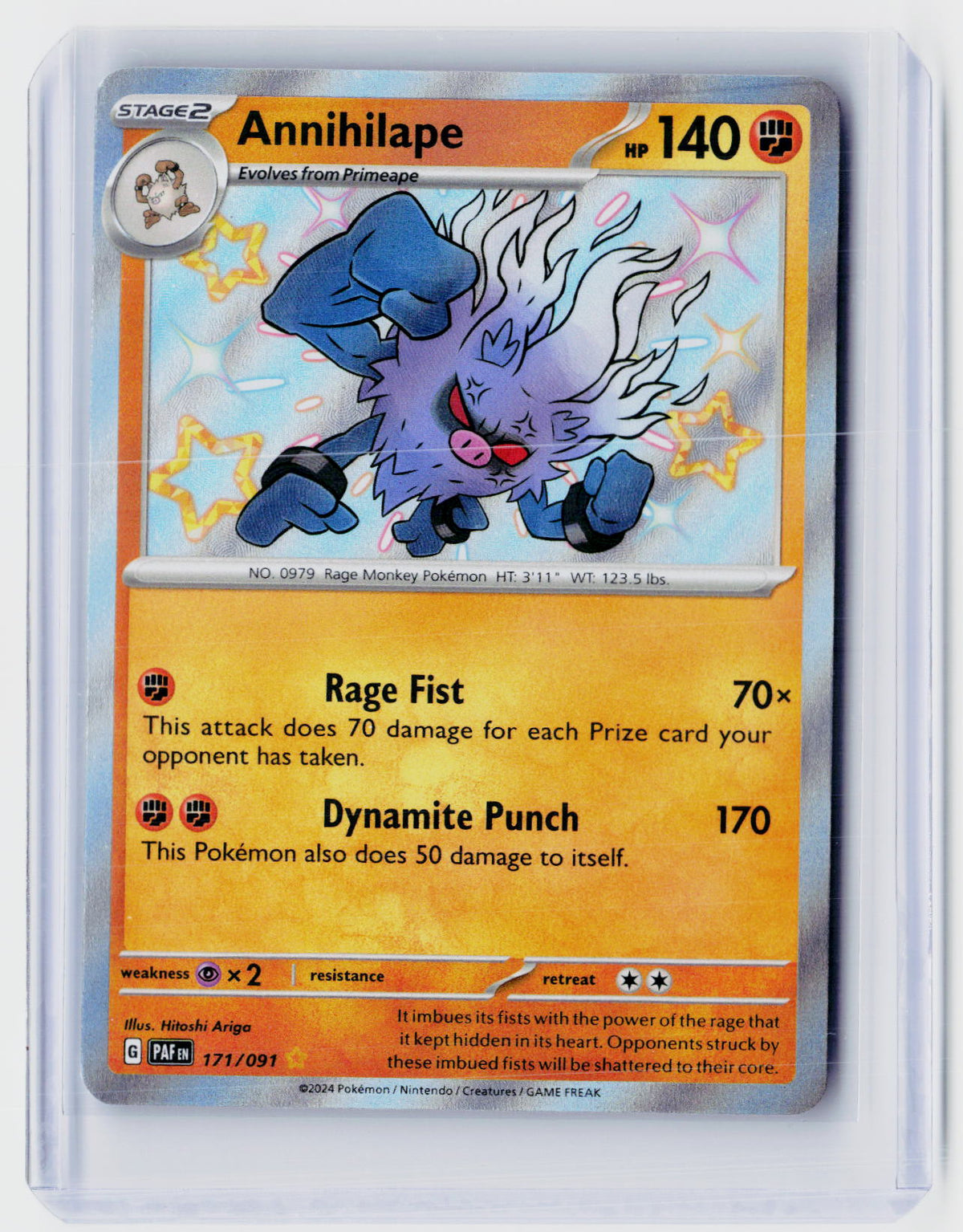 2024 Pokémon Paldean Fates Shiny Annihilape 171/091 - front