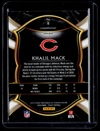 2020 Panini Select Football Concourse Khalil Mack #8 Chicago Bears - back