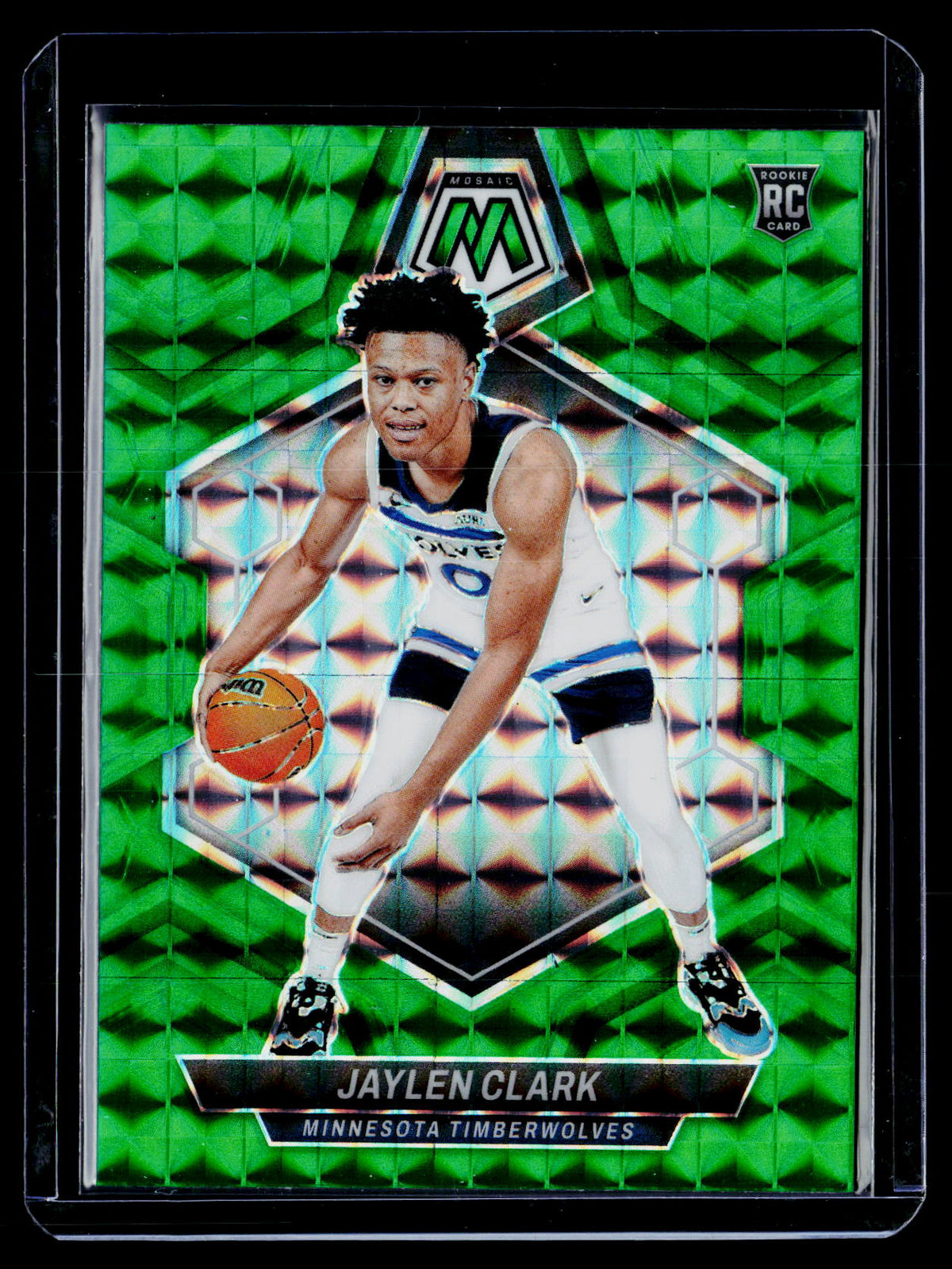 2023-24 Panini Mosaic Reactive Green Jaylen Clark RC #208 - front