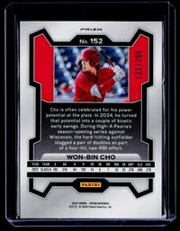 2024 Panini Prizm Baseball Won-Bin Cho Red Prizm #152 /299 - back