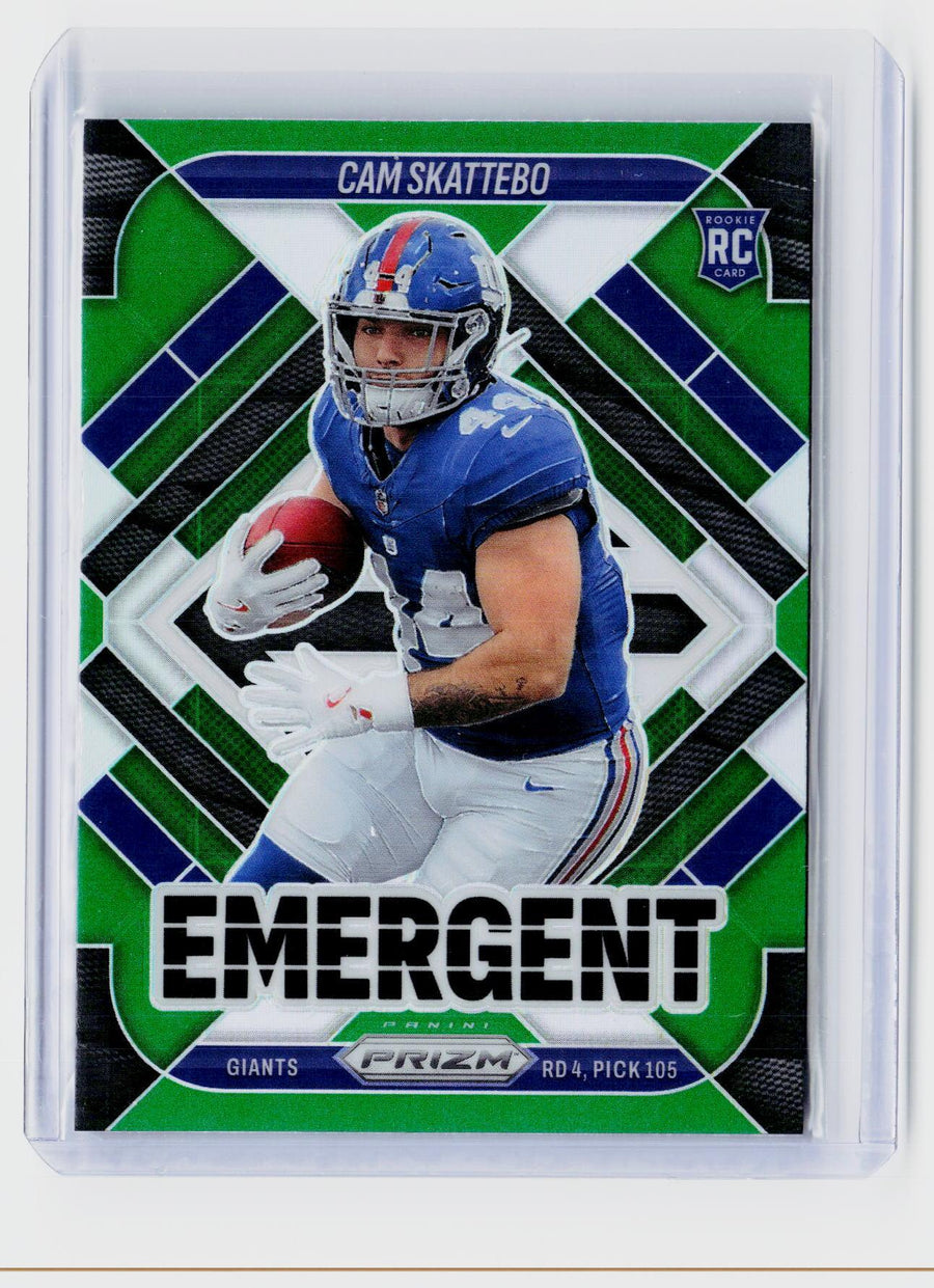 2025 Panini Prizm Football Emergent Cam Skattebo RC #1 New York Giants - front