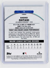 2025 Topps Finest Shohei Ohtani #16 Finest 2024 Major League Performance - back