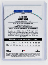 2025 Topps Finest Shohei Ohtani #16 Finest 2024 Major League Performance - back
