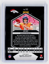 2024 Panini Mosaic Football Bo Nix #312 Rookie Card Denver Broncos - back