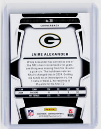 2025 Panini Certified Jaire Alexander Mirror Red #36 /99 Green Bay Packers 31/99 - back