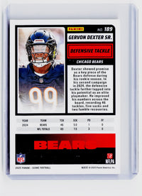 2025 Panini Score Football Gervon Dexter Sr. #189 Chicago Bears /799 - back