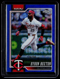 2026 Topps Chrome Logofractor Edition #173 Byron Buxton Blue Refractor /150 - front