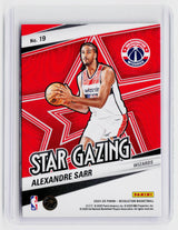 2024-25 Panini Revolution Star Gazing Rookie Alexandre Sarr #19 Washington Wizards - back