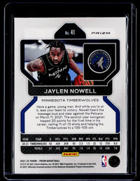 2021-22 Panini Prizm Basketball Jaylen Nowell #41 Base - back