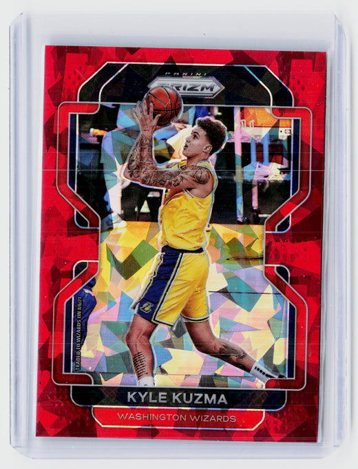 2021-22 Panini Prizm Kyle Kuzma Red Ice Prizm #156 Washington Wizards - front