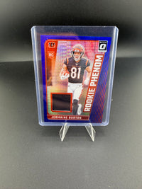 2024 Panini Donruss Optic Rookie Phenom Blue Jersey Jermaine Burton RPB-JBN - front