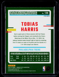2023-24 Panini Donruss Optic Basketball Tobias Harris #136 76ers - back