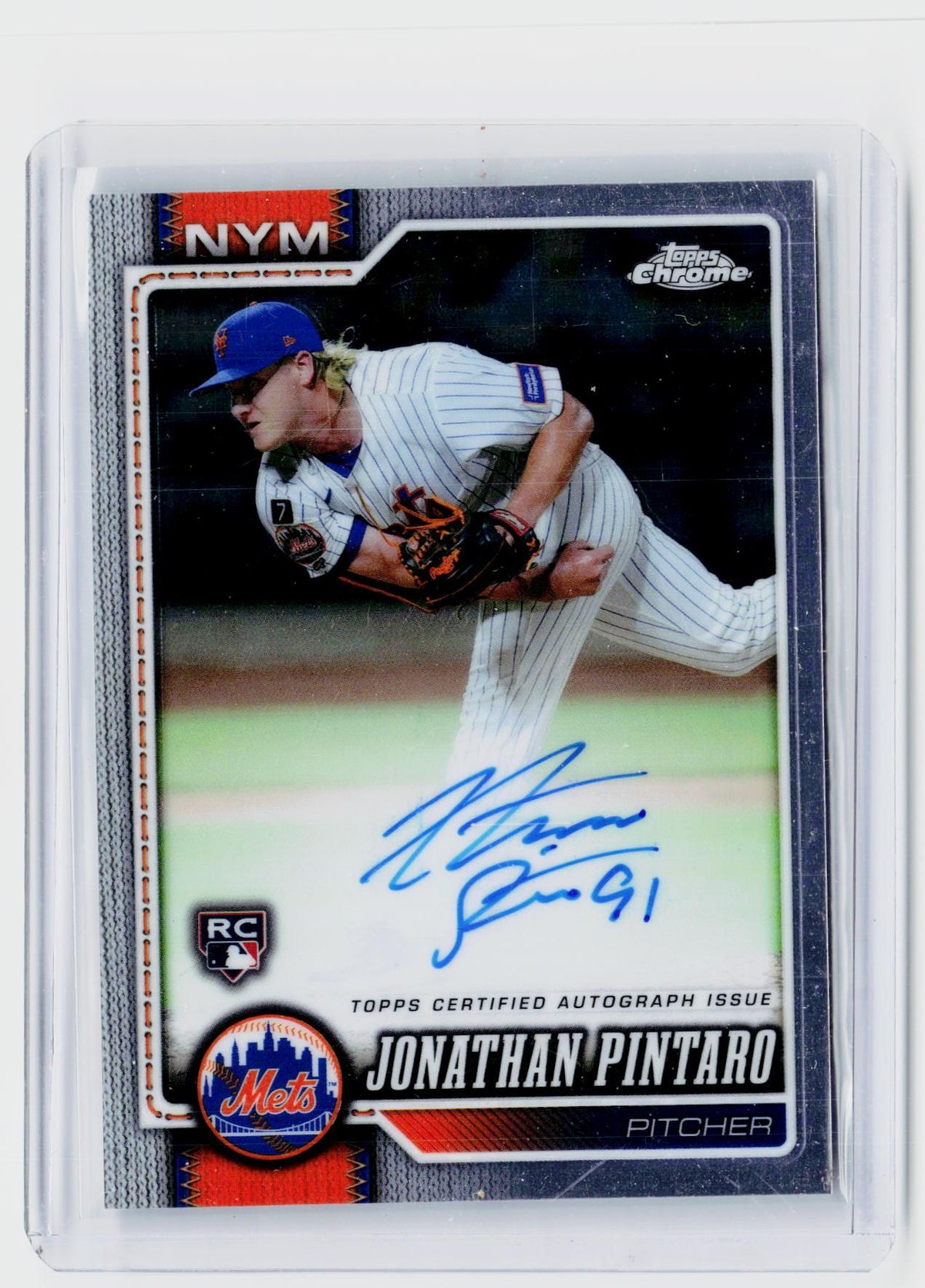2026 Topps Chrome Rookie Autographs Jonathan Pintaro RA-JPI New York Mets - front