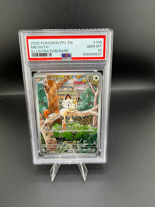 2025 Pokémon Phantasmal Flames Illustration Rare Meowth #106/094 PSA 10 - front