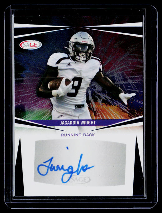 2025 SAGE Autograph Jacardia Wright Auto Card A-JW3 - front