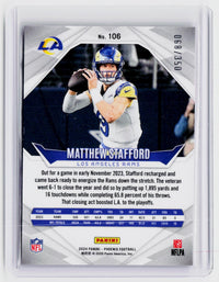 2024 Panini Phoenix Matthew Stafford Red /350 #106 - back