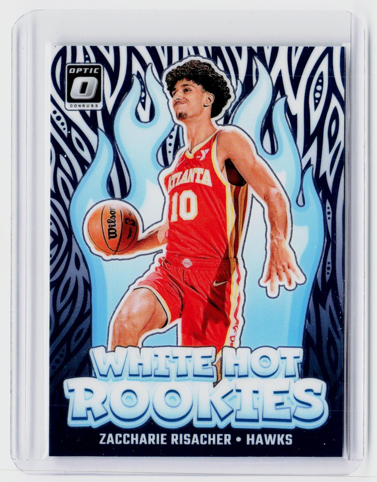 2024-25 Panini Donruss Optic White Hot Rookies #4 Zacharie Risacher Atlanta Hawks - front