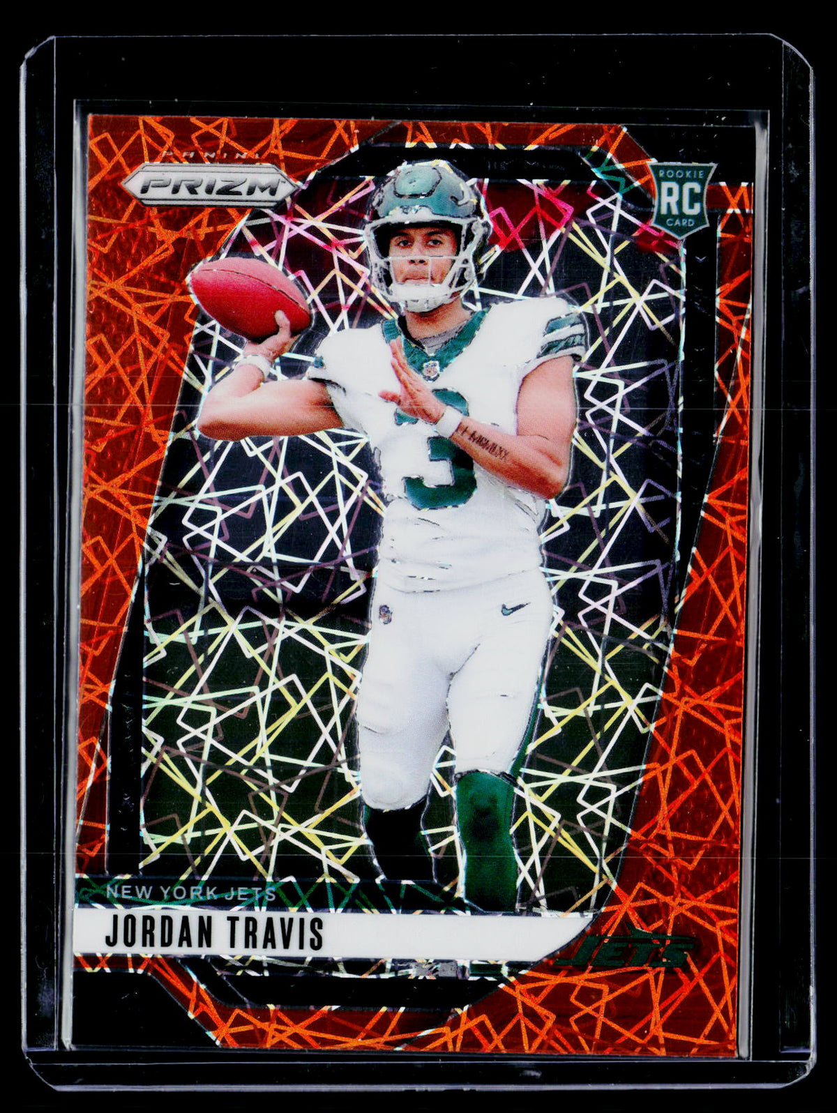2024 Panini Prizm Football Jordan Travis #359 Red Cracked Ice Rookie - front