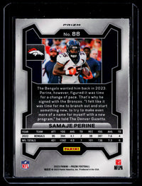 2023 Panini Prizm Football Samaje Perine #88 Denver Broncos - back