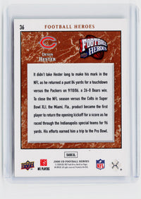 2008 Upper Deck Football Heroes Devin Hester Bronze #36 46/75 - back