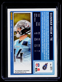 2025 Panini Donruss Rated Rookie Gunnar Helm Autograph #371 - back